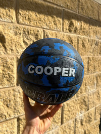 Load image into Gallery viewer, Personalised BBALR Progress Blue Camo Rubber Basketball (Size 5, 6 &amp; 7)
