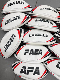 Load image into Gallery viewer, Personalised 2026 White &amp; Red Steeden Rugby League (size 5)

