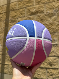 Load image into Gallery viewer, Personalised Spalding NBL Hoops Fest Rubber Basketball Purple/Blue (Size 5, 6)
