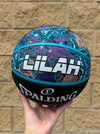 Load image into Gallery viewer, Personalised Spalding WNBL Purple Indigenous Basketball (Size 5, 6)
