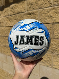 Load image into Gallery viewer, Personalised Mi-Ball Blue Soccer Ball (Size 3, 4, 5)
