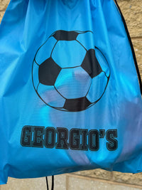 Load image into Gallery viewer, Personalised Soccer Drawstring Bag

