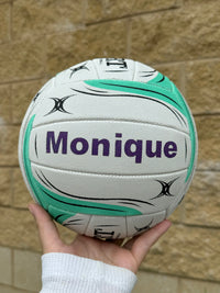Load image into Gallery viewer, Personalised Gilbert Exo White and Teal Netball (SIZE 4, 5)
