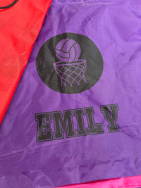 Load image into Gallery viewer, Personalised Netball Drawstring Bag
