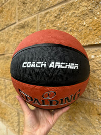Load image into Gallery viewer, Personalised Spalding Rubber Basketball TF 150 - Black/Orange (Size 5)
