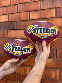 Load image into Gallery viewer, Personalised Brisbane Broncos Official NRL Ball (11inch mini ball)
