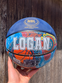 Load image into Gallery viewer, Personalised Spalding NBL Blue Indigenous Basketball (Size 5)
