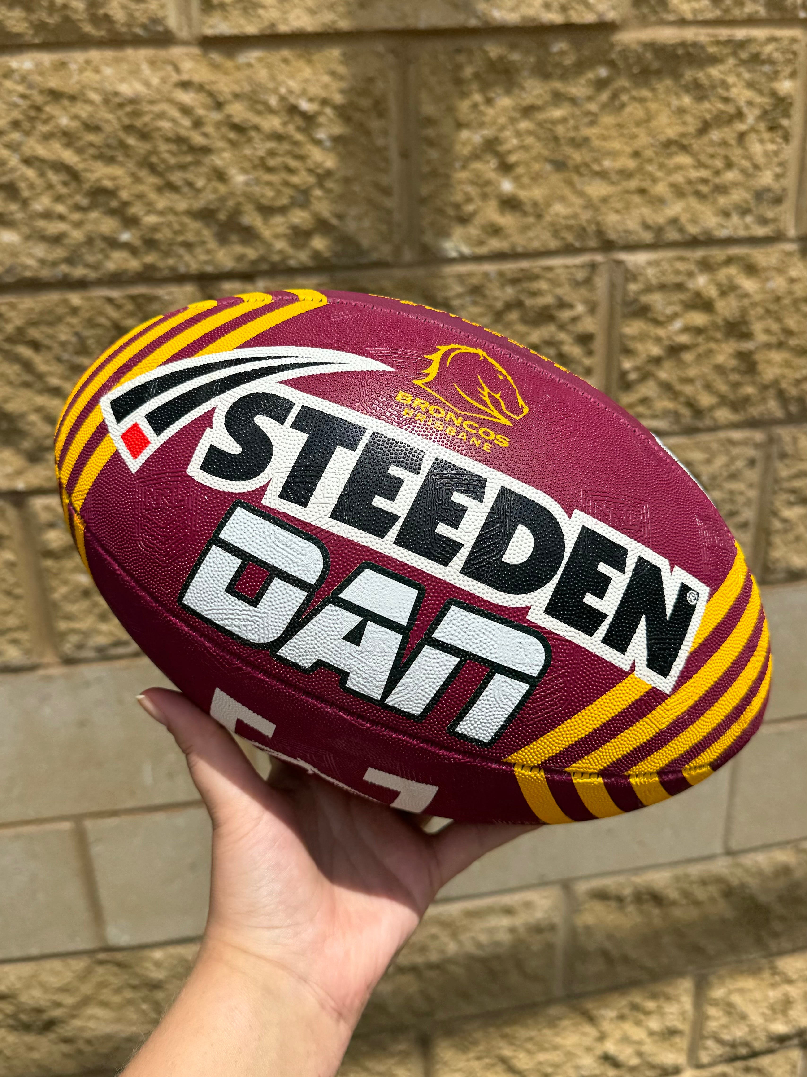 Personalised Brisbane Broncos Official NRL Ball (Size 5)