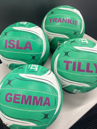 Load image into Gallery viewer, Personalised Gilbert Exo Teal Netball (SIZE 5)
