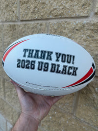 Load image into Gallery viewer, Personalised White &amp; Red Steeden Rugby League (size 5)
