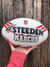Load image into Gallery viewer, Personalised St George Dragons Official NRL Ball (Size 5)
