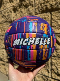 Load image into Gallery viewer, Personalised Spalding Purple Marble Volleyball (Size 5)
