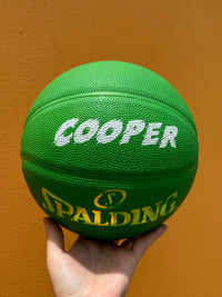 Load image into Gallery viewer, Personalised Spalding Rubber Green Highlight Rush Basketball (Size 5, 6, 7)
