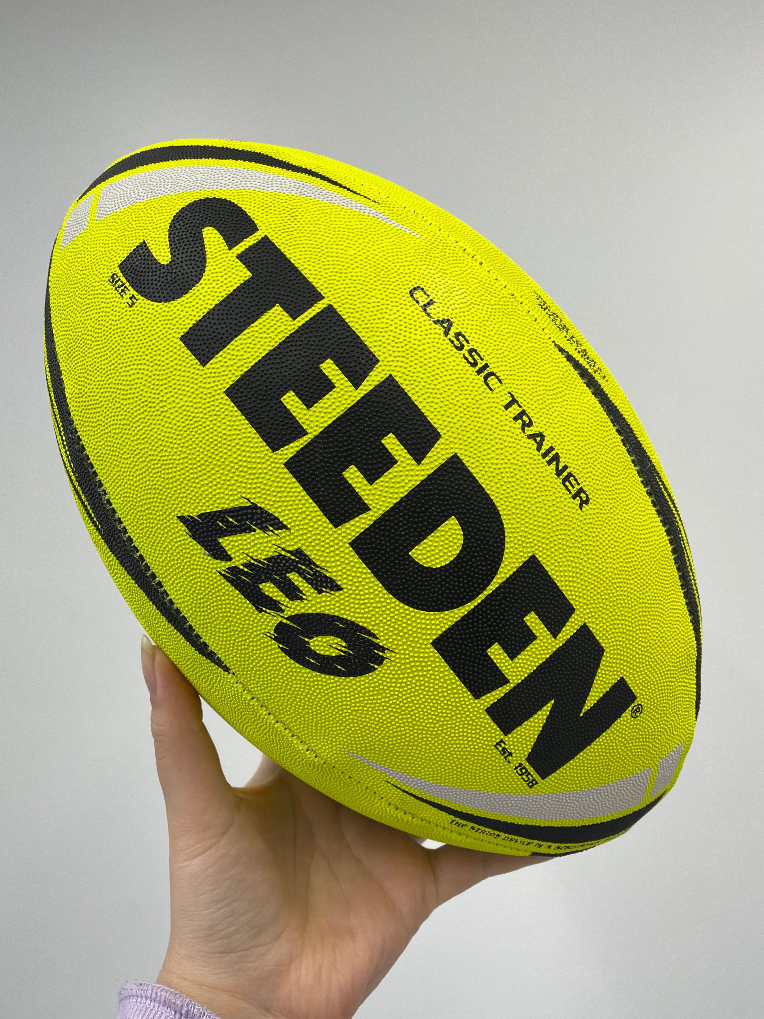 Personalised Yellow Steeden Rugby League Balls (Size 5)