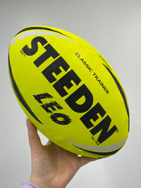 Load image into Gallery viewer, Personalised Yellow Steeden Rugby League Balls (Size 5)
