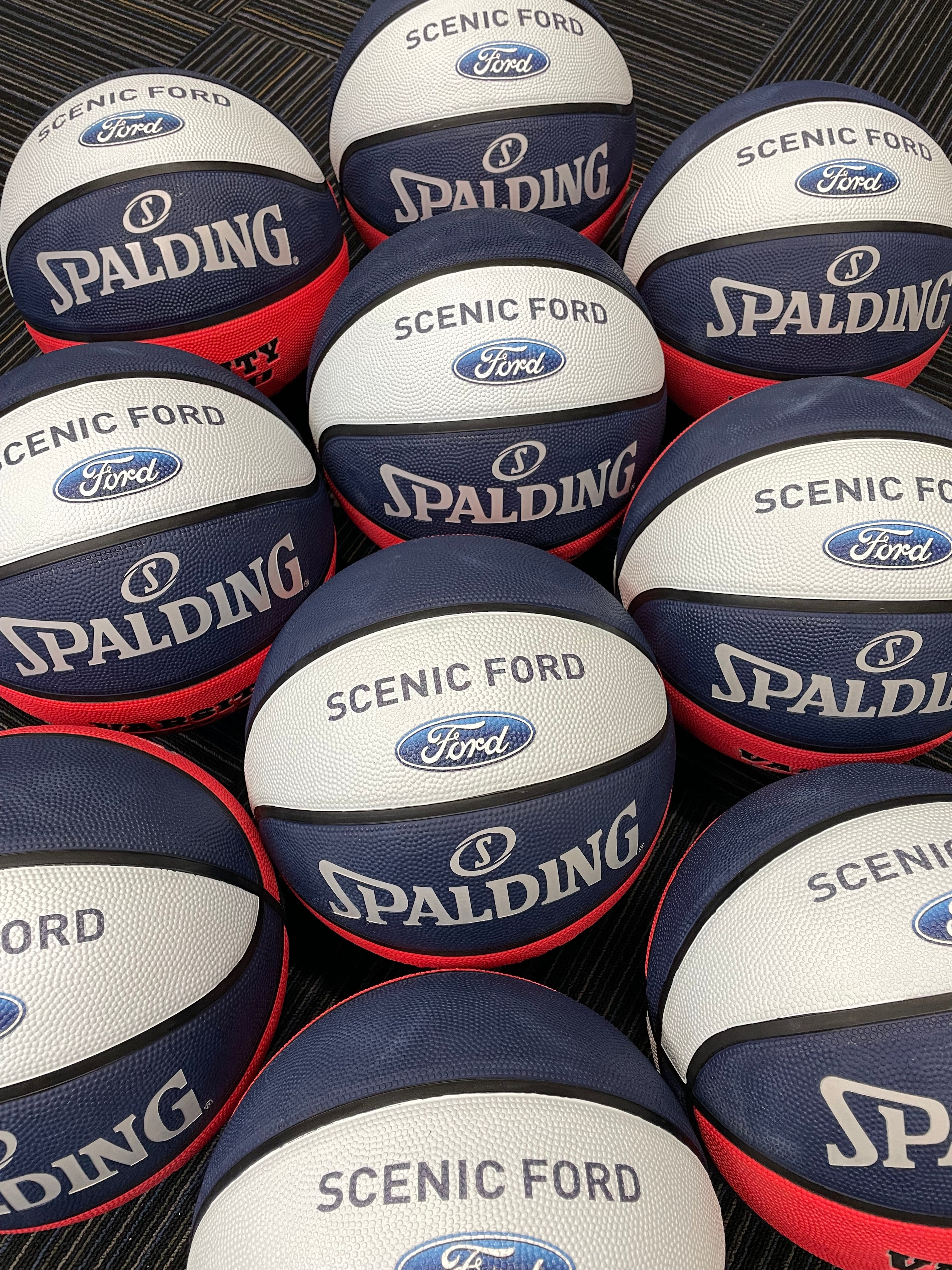Personalised Spalding Rubber Basketball Red/White/Blue - TF FLEX (Size 4)