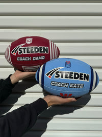 Load image into Gallery viewer, Personalised QLD Maroons State Of Origin Official NRL Ball (Size 5, 11 inch Mini)
