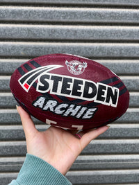 Load image into Gallery viewer, Personalised Manly Sea Eagles Official NRL Ball (11inch mini ball)
