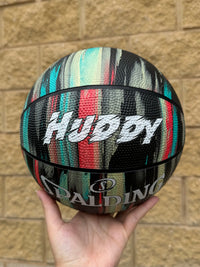 Load image into Gallery viewer, Personalised Spalding Black Marble Glow Basketball (Size 5, 6, 7)
