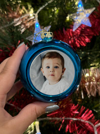Load image into Gallery viewer, Personalised Blue Christmas Bauble
