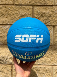 Load image into Gallery viewer, Personalised Spalding Rubber Blue Highlight Rush Basketball (Size 5, 6, 7)
