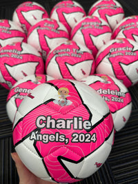 Load image into Gallery viewer, Personalised Deploy Pink Soccer Ball (Size 3, 4, 5)
