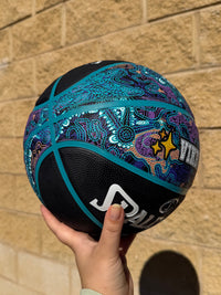 Load image into Gallery viewer, Personalised Spalding WNBL Purple Indigenous Basketball (Size 5, 6)
