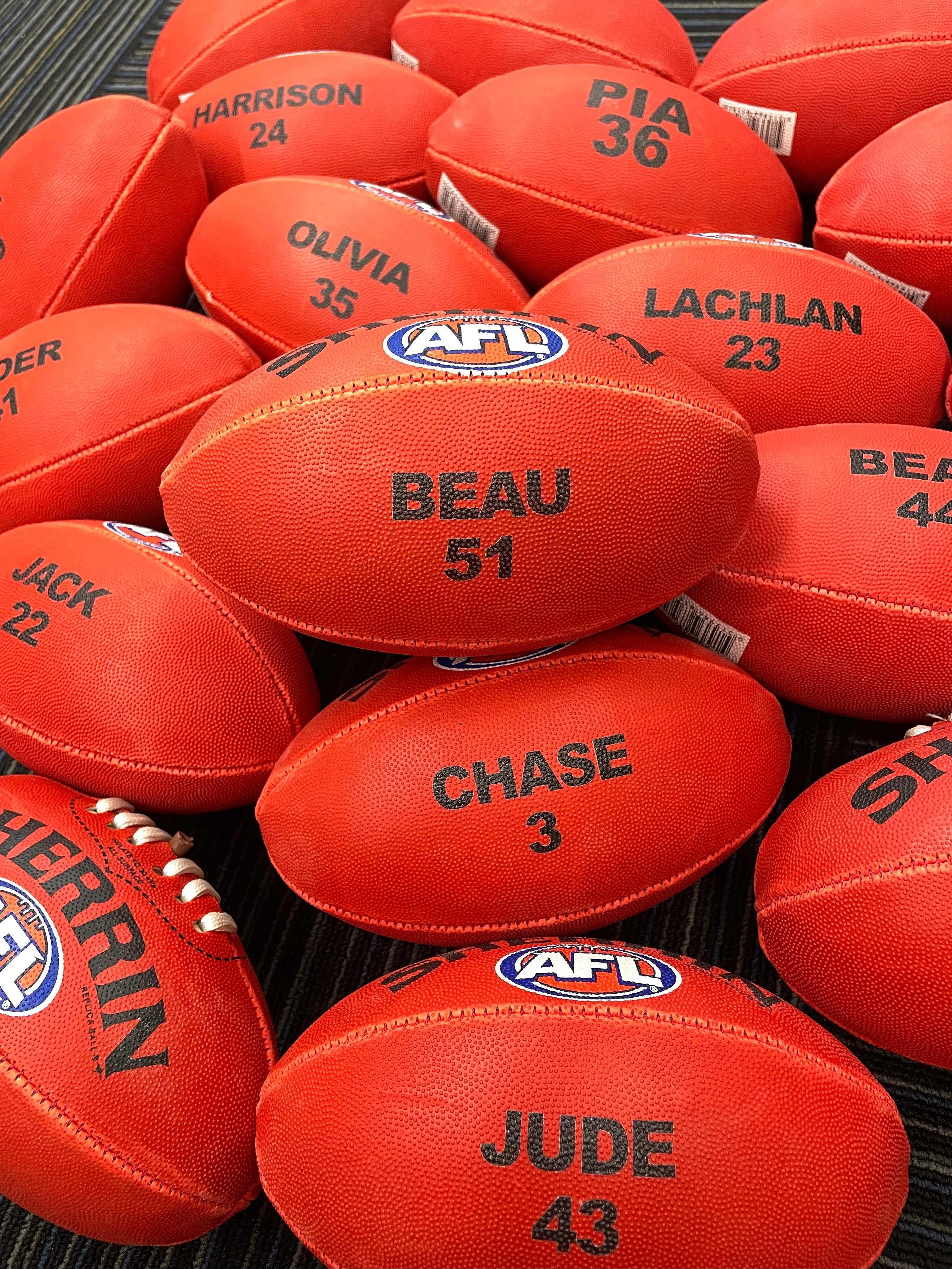 Personalised AFL Red Mini Football (Mini Size)