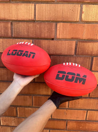Load image into Gallery viewer, Personalised Mi-Ball AFL Football - Red (Size 3, 4, 5)
