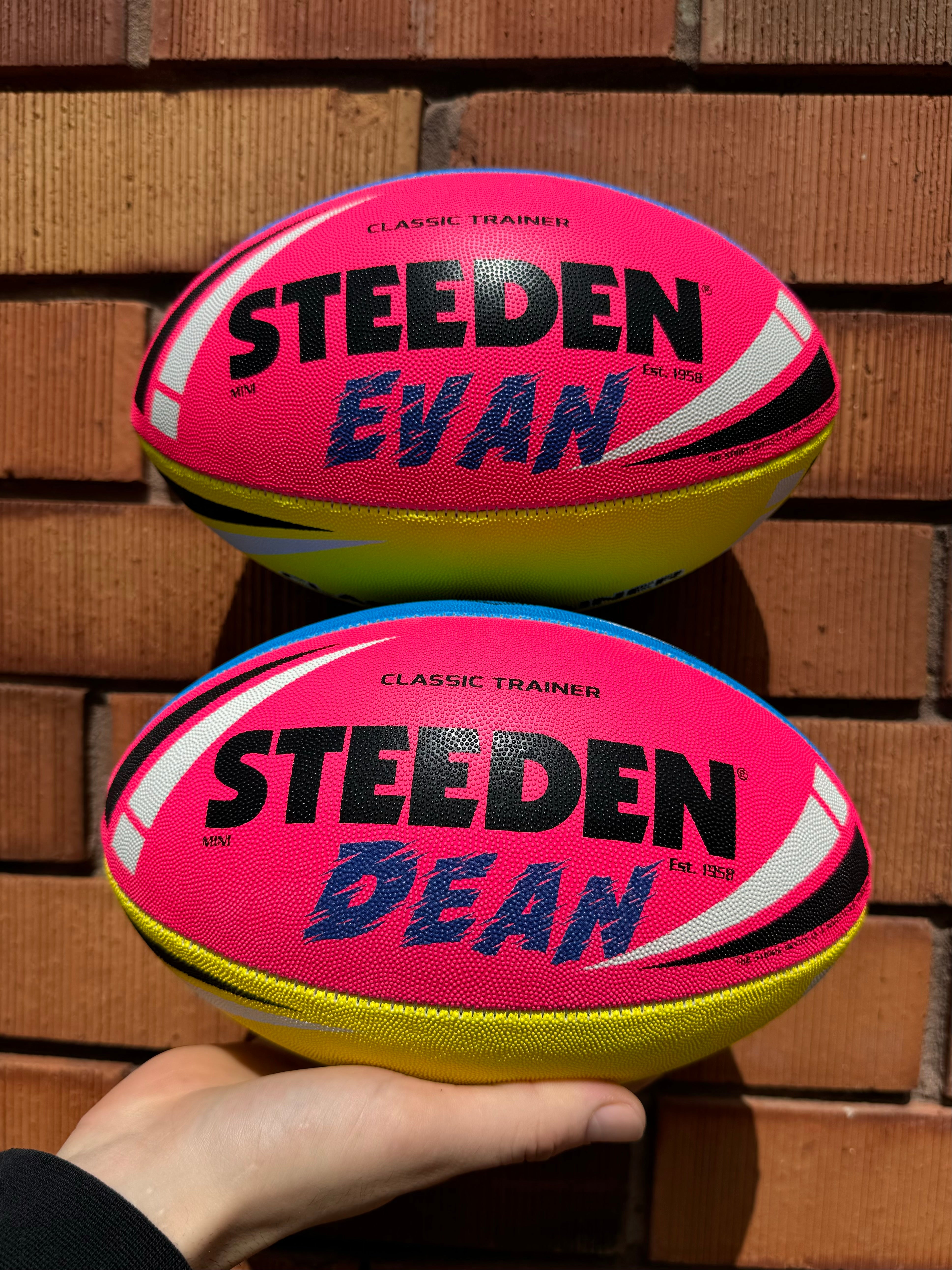 Personalised Multi Colour Steeden Rugby League Ball (Size 5, Mini)