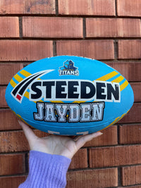 Load image into Gallery viewer, Personalised Gold Coast Titans Official NRL Ball (Size 5)
