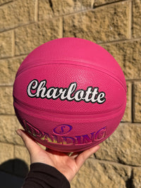 Load image into Gallery viewer, Personalised Spalding Rubber Pink Highlight Rush Basketball (Size 5, 6)
