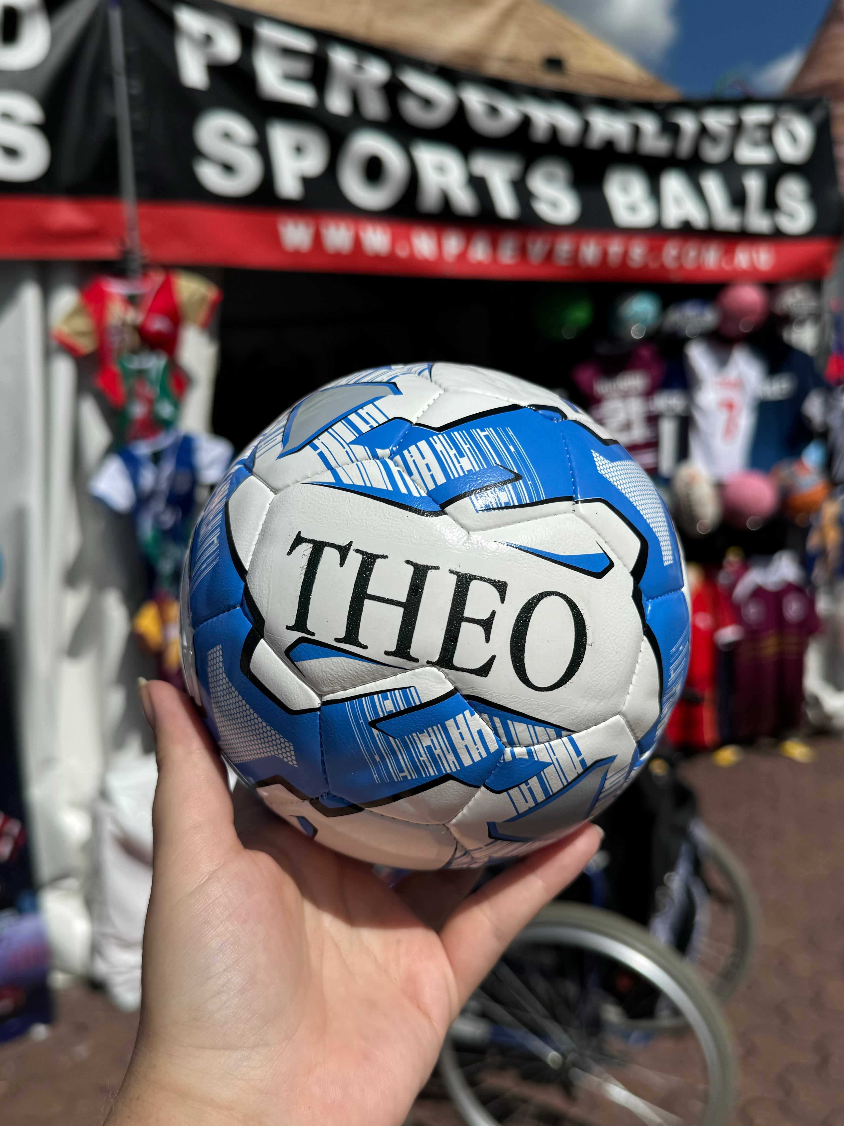 Mini Personalised Mi-Ball Blue Soccer Ball (Mini Size)