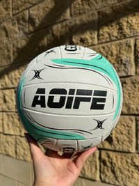 Load image into Gallery viewer, Personalised Gilbert Exo White and Teal Netball (SIZE 4, 5)
