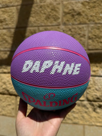 Load image into Gallery viewer, Personalised Purple &amp; Blue Spalding Basketball (Size 3)
