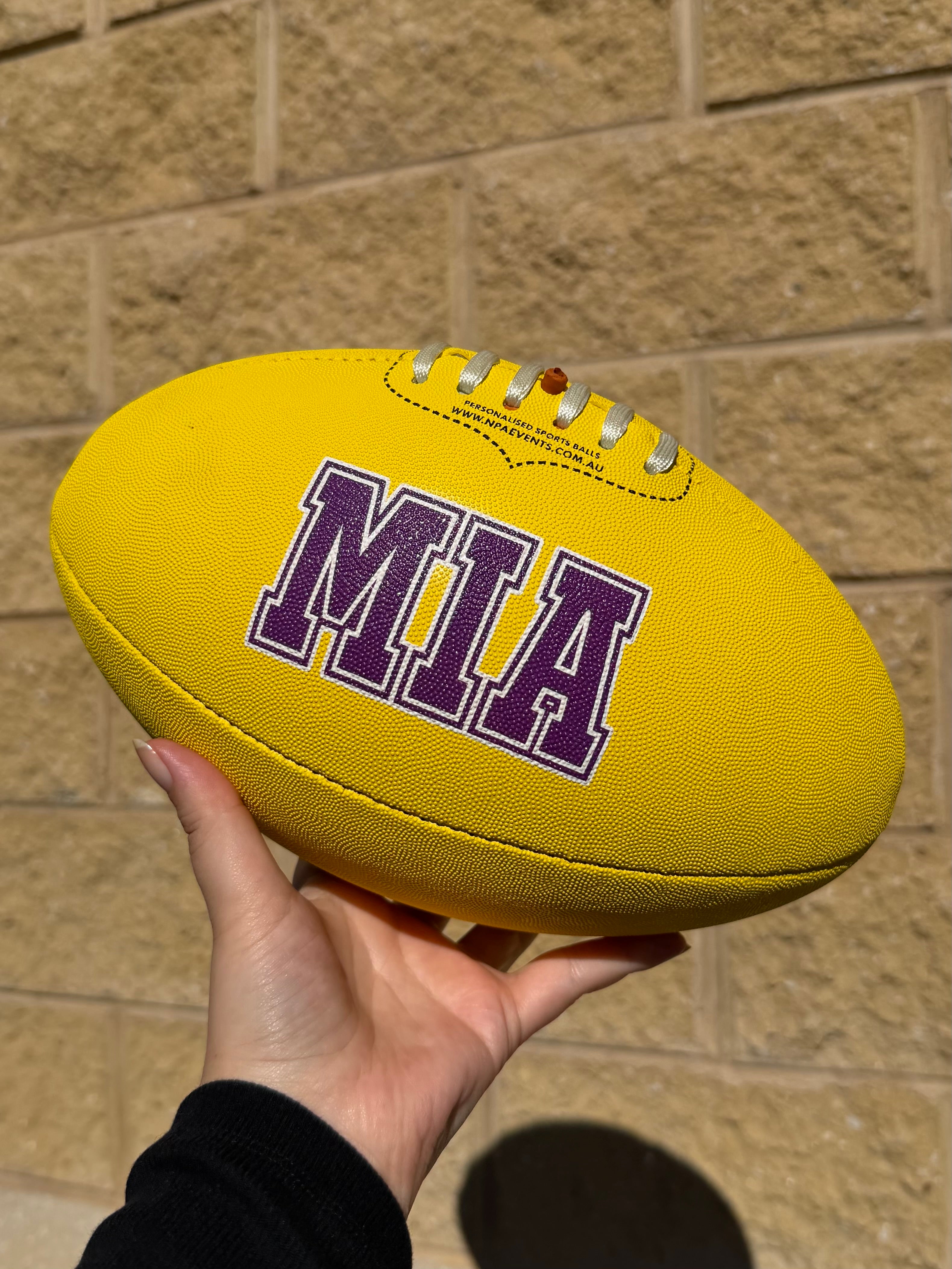 Personalised Mi-Ball AFL Football - Yellow (Size 5)