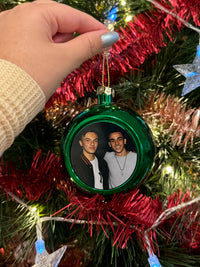 Load image into Gallery viewer, Personalised Green Christmas Bauble

