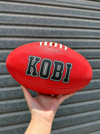 Load image into Gallery viewer, Personalised Mi-Ball AFL Football - Red (Size 3, 4, 5)
