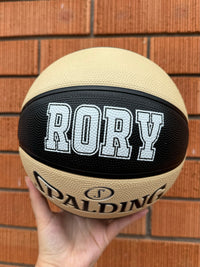 Load image into Gallery viewer, Personalised Spalding Rubber Black and Oatmeal Basketball TF-150 (Size 4)
