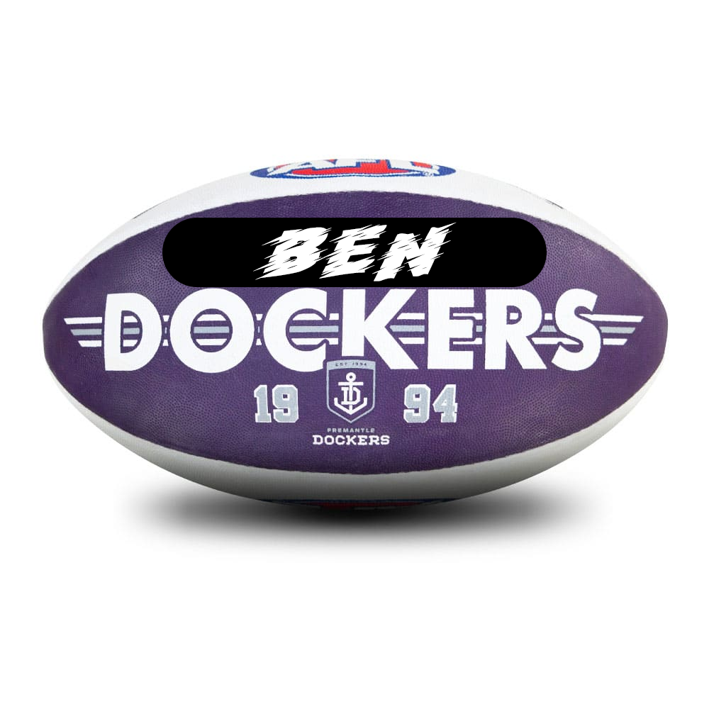 Personalised AFL Official Fremantle Dockers Club Football (Size 5)