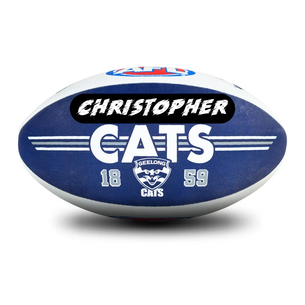 Personalised AFL Official Geelong Cats Club Football (Size 5)