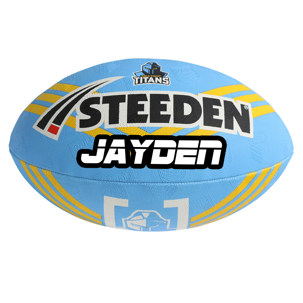 Personalised Gold Coast Titans Official NRL Ball (size 5)