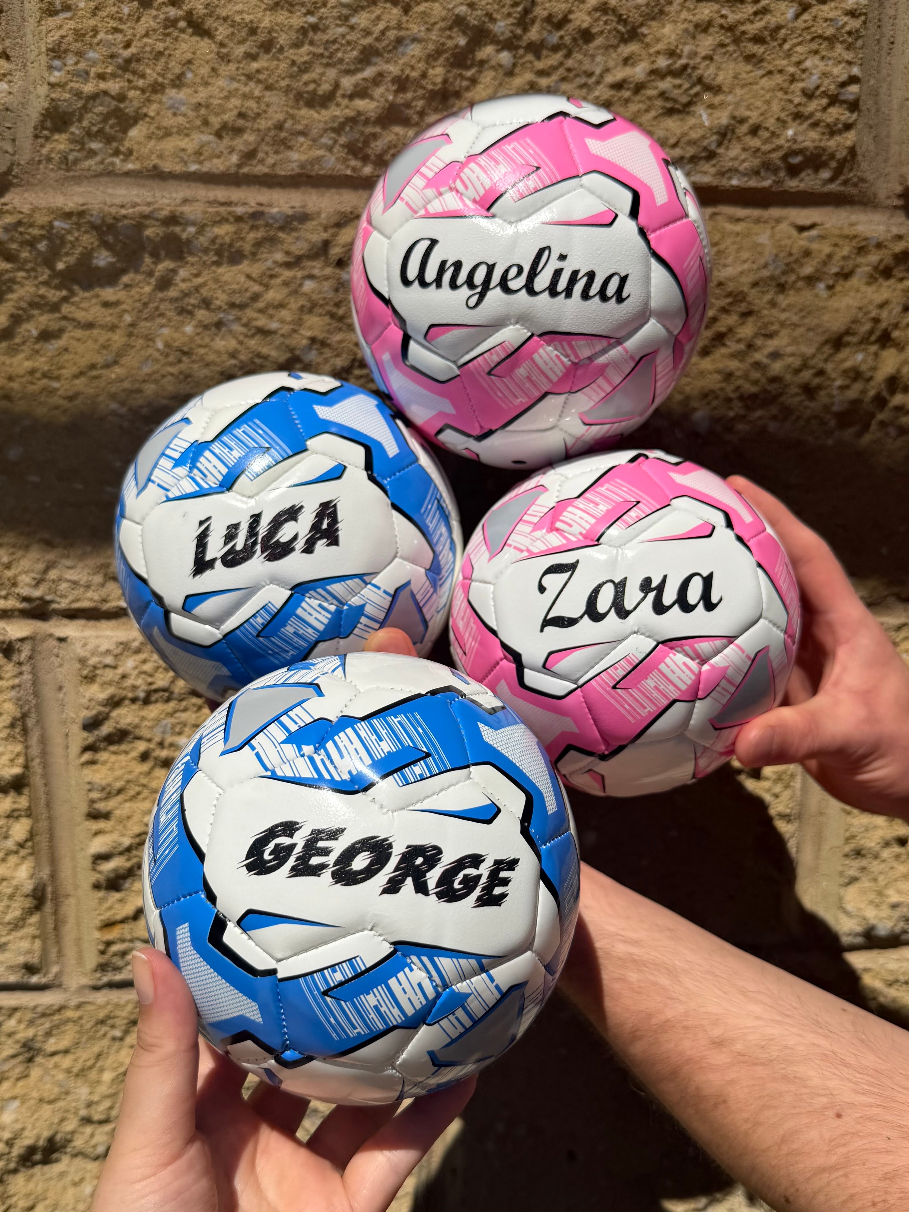 Mini Personalised Mi-Ball Blue Soccer Ball (Mini Size)