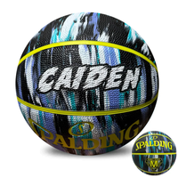 Load image into Gallery viewer, Personalised Spalding Rubber Basketball Lime Multi Marble (Size 5, 6, 7)
