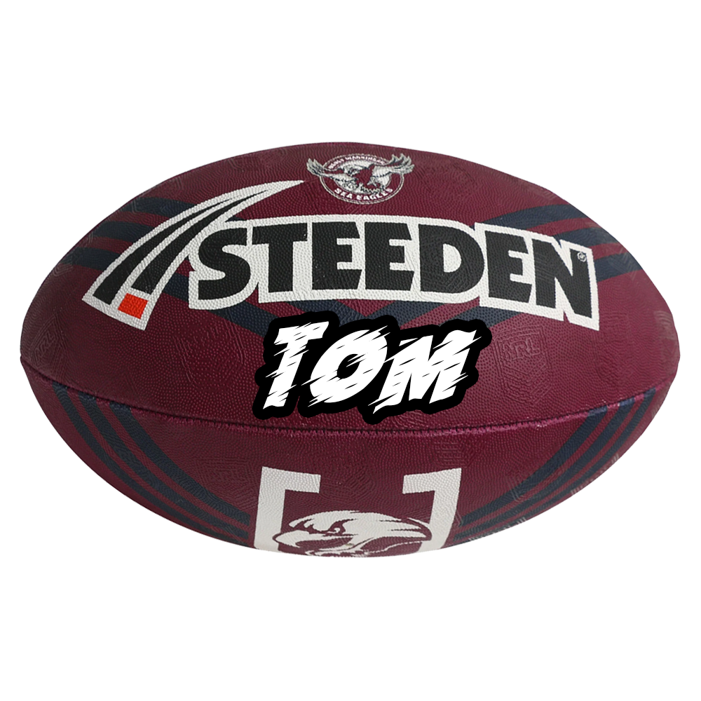 Personalised Manly Sea Eagles Official NRL Ball (size 5)