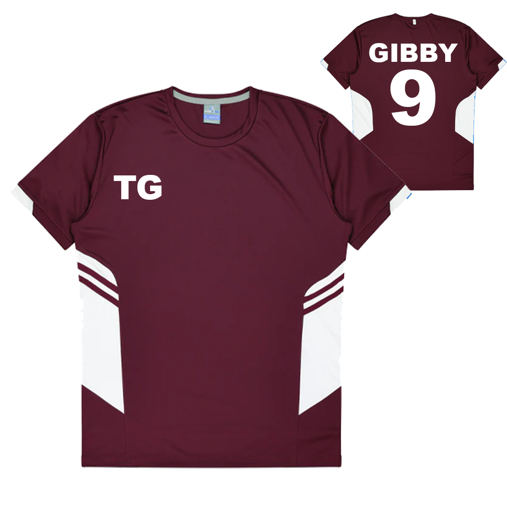 Personalised Maroon and White Training Jersey Mens NPA Events