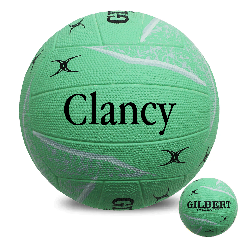 Personalised Gilbert Phoenix Netball Mint (SIZE 5)