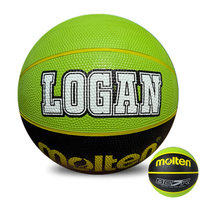 Load image into Gallery viewer, Personalised Molten BCR2 Black/Green Rubber Basketball (Size 5)
