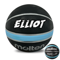 Load image into Gallery viewer, Personalised Molten GRX Black/Light Blue Rubber Basketball (Size 5)
