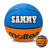 Load image into Gallery viewer, Personalised Molten BCR2 Orange/Cyan Rubber Basketball (Size 5)
